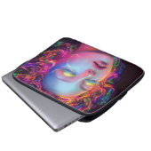 Alien Woman mit kosmischem Haar Laptopschutzhülle (Vorne Knopf)