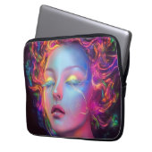 Alien Woman mit kosmischem Haar Laptopschutzhülle (Vorderseite Links)