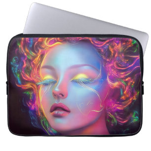 Alien Woman mit kosmischem Haar Laptopschutzhülle