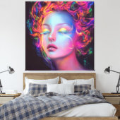 Alien Woman mit kosmischem Haar Leinwanddruck (Insitu (Schlafzimmer))