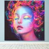 Alien Woman mit kosmischem Haar Leinwanddruck (Insitu (Holzboden))