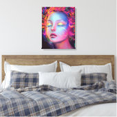 Alien Woman mit kosmischem Haar Leinwanddruck (Insitu (Schlafzimmer))