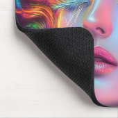 Alien Woman mit kosmischem Haar Mousepad (Ecke)