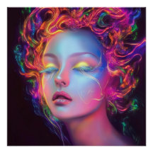 Alien Woman mit kosmischem Haar