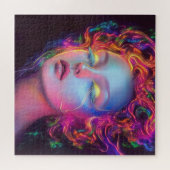 Alien Woman mit kosmischem Haar Puzzle (Horizontal)