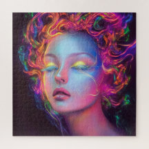 Alien Woman mit kosmischem Haar