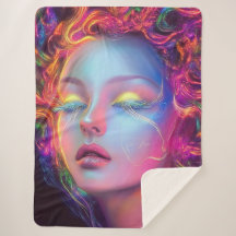 Alien Woman mit kosmischem Haar