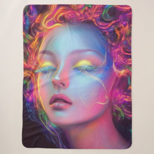 Alien Woman mit kosmischem Haar Sherpadecke
