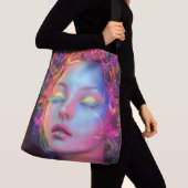 Alien Woman mit kosmischem Haar Tragetaschen Mit Langen Trägern (Von Nahem)