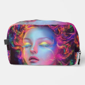 Alien Woman mit kosmischem Haar Waschbeutel (Vorderseite)