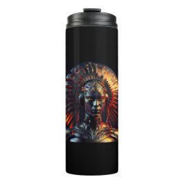 Alien Woman mit Metallheizung Thermosbecher