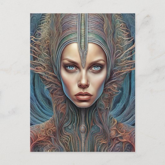 Alien Woman Postkarte (Vorderseite)