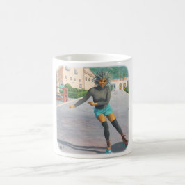 Alien Woman Roller Skaten Fantasy Art Kaffee Tasse