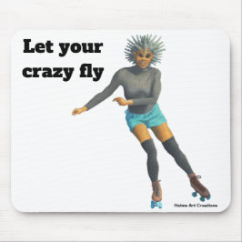 Alien Woman Roller Skaten Fantasy Art Mouse Pad Mousepad