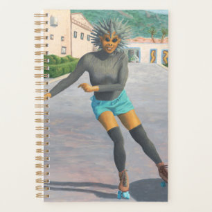 Alien Woman Roller Skaten Fantasy Art Planner Planer