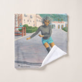 Alien Woman Roller Skaten Fantasy Art Set (Waschlappen)