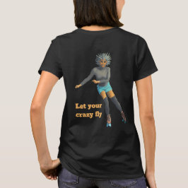 Alien Woman Roller Skaten Fantasy Art Shirt