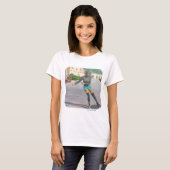 Alien Woman Roller Skaten Fantasy Art T - Shirt (Vorne ganz)