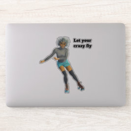 Alien Woman Roller Skaten Fantasy Custom Sticker