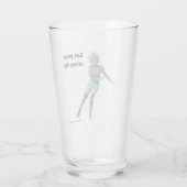 Alien Woman Roller Skater Fantasy Art Glass Cup Glas (Rückseite)