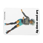 Alien Woman Roller Skater Fantasy Art Magnet (Horizontal)
