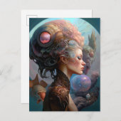 Alien Woman Surreal Science Fiction Art Postkarte (Vorne/Hinten)