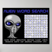Alien Word Search Party Download Poster (Vorne)