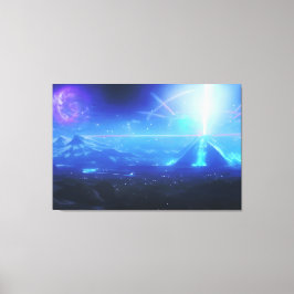 Alien World | Futuristische Pyramidenstadt | futur Leinwanddruck