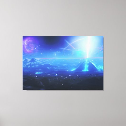 Alien World | Futuristische Pyramidenstadt | futur Leinwanddruck (Vorderseite)