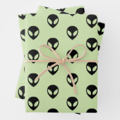 Alien-Wrapping-Papier-Flachblatt-Set 3 Geschenkpapier Set (Beispiel)