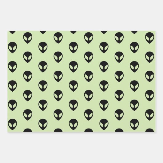 Alien-Wrapping-Papier-Flachblatt-Set 3 Geschenkpapier Set (Vorderseite)