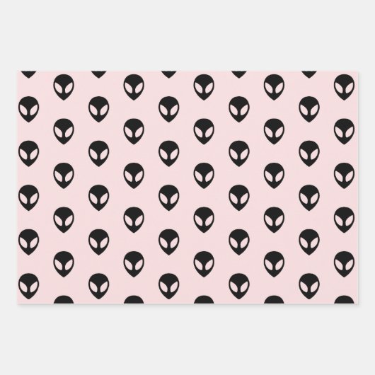 Alien-Wrapping-Papier-Flachblatt-Set 3 Geschenkpapier Set (Vorderseite 2)