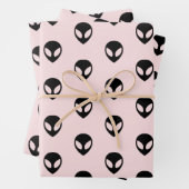 Alien-Wrapping-Papier-Flachblatt-Set 3 Geschenkpapier Set (Beispiel)