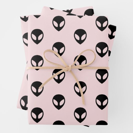 Alien-Wrapping-Papier-Flachblatt-Set 3 Geschenkpapier Set (Beispiel)