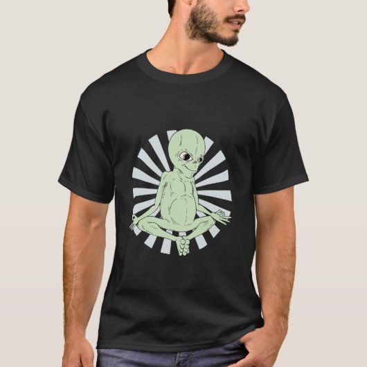 Alien Yoga Namaste T-Shirt (Vorderseite)