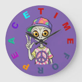 Alien zeigt das Hand Peace Zeichen 1 Große Wanduhr (Vorderseite)