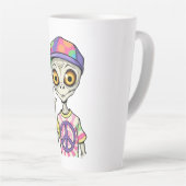 Alien zeigt das Hand Peace Zeichen 1 Milchtasse (Rechte Ecke)