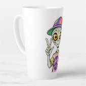 Alien zeigt das Hand Peace Zeichen 1 Milchtasse (Linke Ecke)