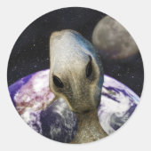 Alien Zielort: Erde Runder Aufkleber (Vorderseite)
