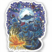 Alien Zombie Invasion Aufkleber (Vorderseite)