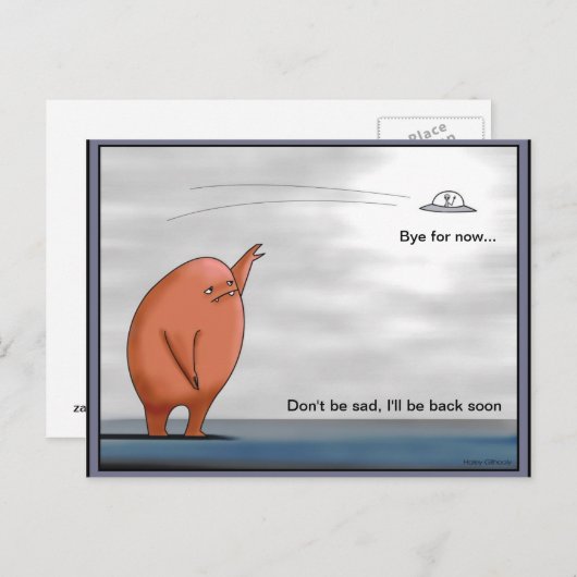 Alien zum Abschied - Postkarte (Vorne/Hinten)