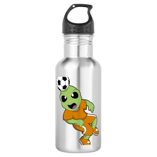 Alien zum Fußball Edelstahlflasche (Vorderseite)