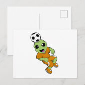 Alien zum Fußball Postkarte (Vorne/Hinten)