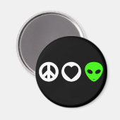 Alien zur Liebe des Friedens Magnet (Vorderseite/Rückseite)