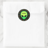 Alien zurück zu Schulpflegern! Runder Aufkleber (Tasche)
