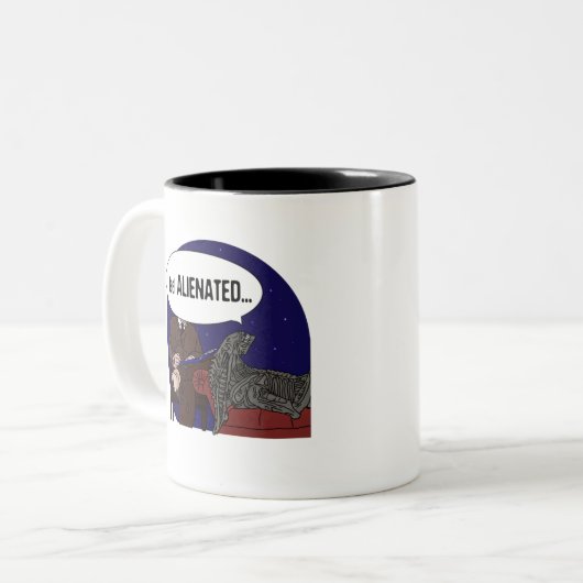 ALIENATION! ZWEIFARBIGE TASSE (Vorderseite Links)