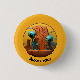Aliene Familie Button