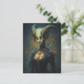 Aliene Frau Postkarte (Stehend Vorderseite)