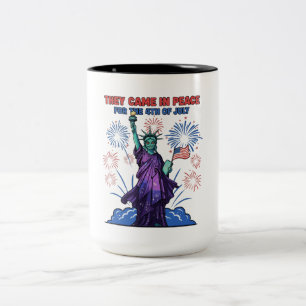 Aliene Statue of Liberty 4. Juli Zweifarbige Tasse