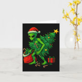 Aliene Weihnachtsbaumlichter Xmas Jungen Männer Karte (Gelbe Blume)